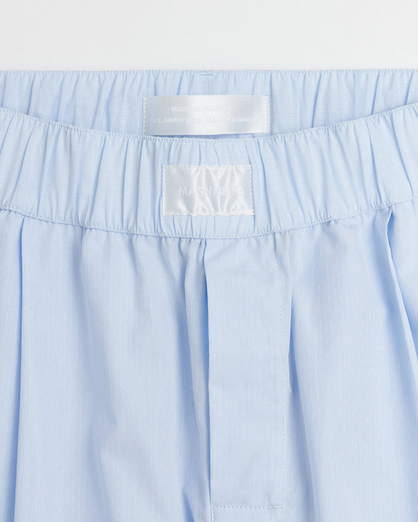 Space pants | Light blue dots jacquard poplin